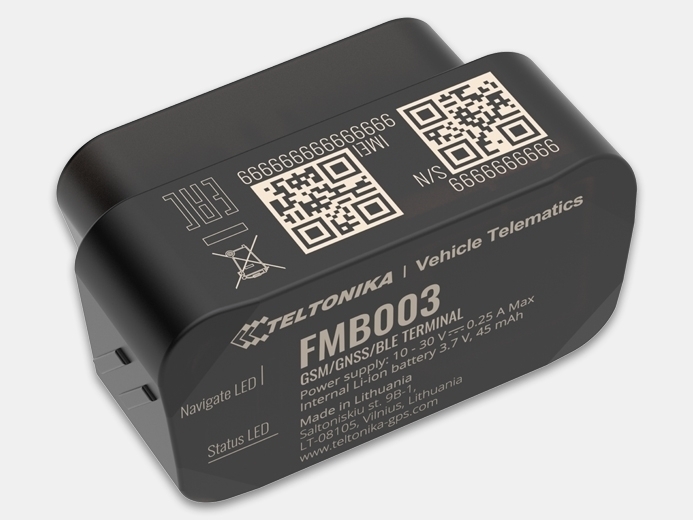 FMB003 (ГНСС/GSM/Bluetooth/OBDII-трекер) от Teltonika технические характеристики