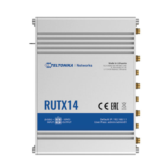 RUTX14 (промышленный роутер) от Teltonika технические характеристики