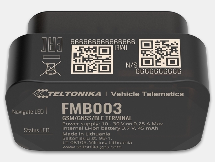 FMB003 (ГНСС/GSM/Bluetooth/OBDII-трекер) от Teltonika купить оптом и в розницу