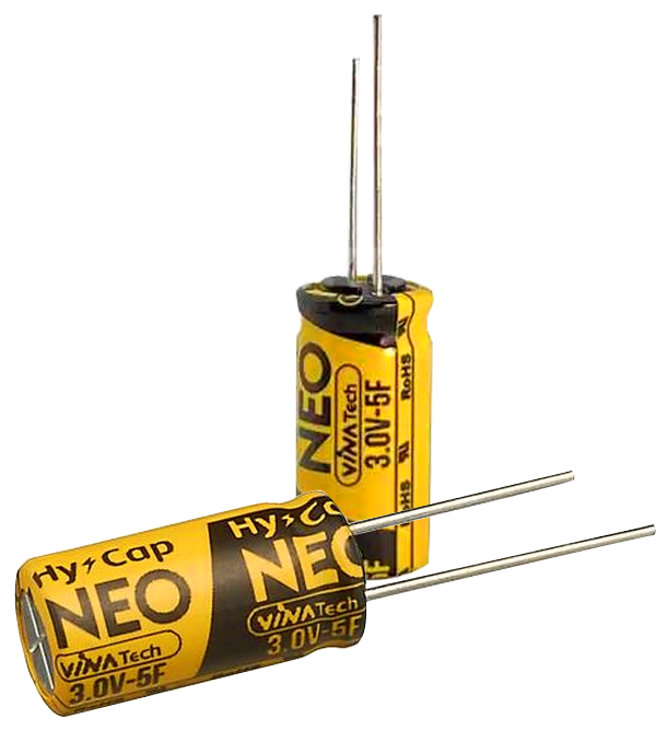 WEC3R0505QG, ионистор, VINATECH, 3.0 В, 5 Ф, 10x20 мм с радиальными выводами от VINATech купить в ЕвроМобайл