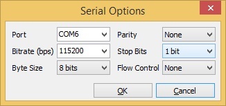 Рис. 8. Окно настроек Serial Options