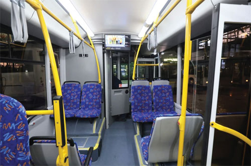 Рисунок 4. Система визуального информирования пассажиров в автобусе: медиапанель
