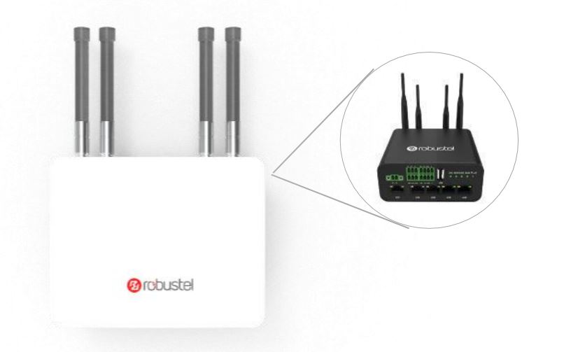 Промышленный роутер Robustel R1520 в защищённом корпусе Промышленный роутер Robustel R1520 в защищённом корпусе