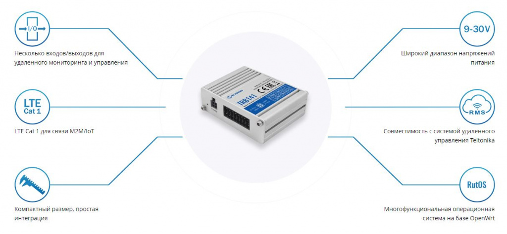 Преимущества промышленного LTE роутера TRB141 