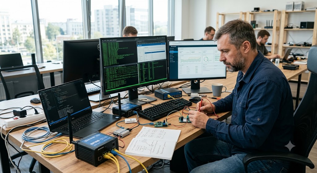 IT-инженер проводит стендовое тестирование оборудования и ПО.jpg