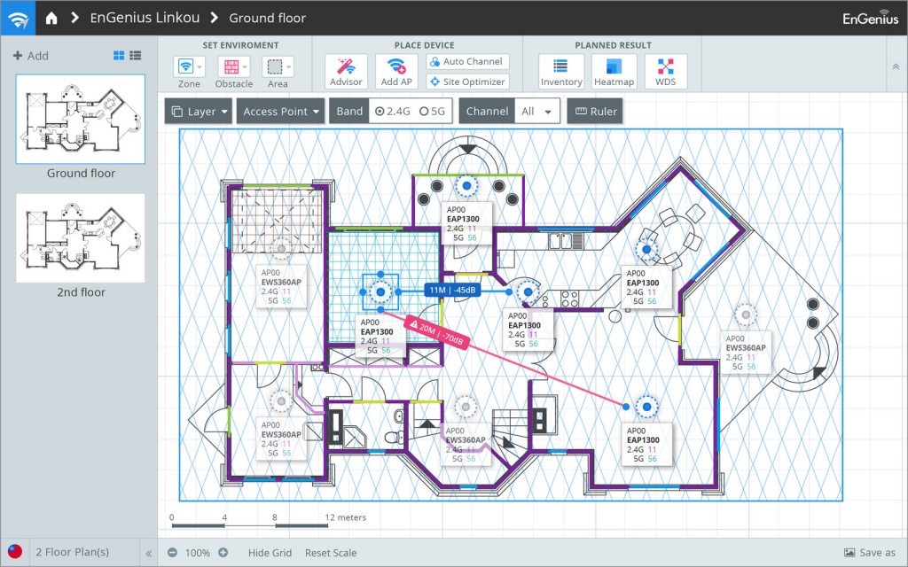 Интерфейс программы ezWiFi Planner